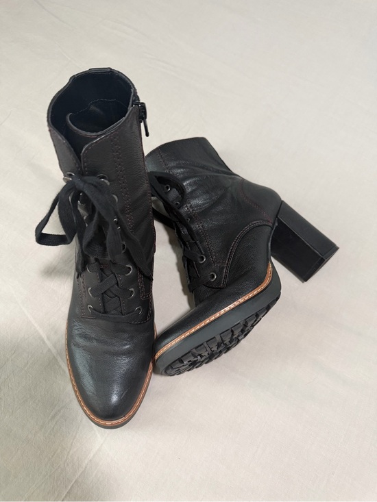 Naturalizer Shoes - Naturalizer Black Lace-Up Block Heel Ankle Boots, Size 9